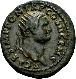 Titus 79-81 e.Kt., Æ dupondius, Roma 73 e.Kr. R: Concordia sittende mot venstre