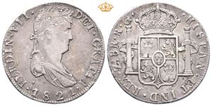 Mexico. Uavhengighetskrigen, Royalistutmyntning, Zacatecas, Ferdinand VII, 8 reales 1821 RG