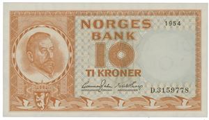 10 kroner 1954 D