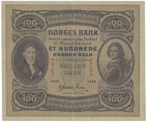 100 kroner 1935 B 0377456.