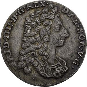 FREDERIK IV 1699-1730. KONGSBERG. 1 mark 1717. S.1