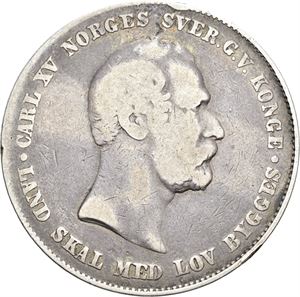 CARL XV 1859-1872 Speciedaler 1861. Små kantskader/minor edge nicks