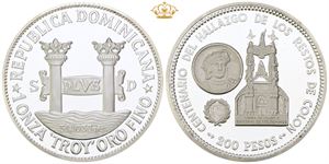 200 Pesos (1977), Centenario Del Hallazgo Los Restos De Colon, Silver Piefort