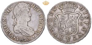 Ferdinand VII, 8 reales 1813. CJ. Cadiz