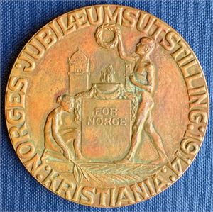 Jubileumsutstillingen 1914. Bronse. 61 mm. I original eske/in original box