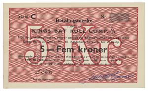 5 kroner 1949/50. Serie C. Blankett/remainder