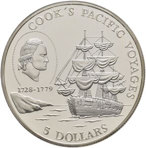 5 Dollars 1996 - Cook's Pacific Voyages