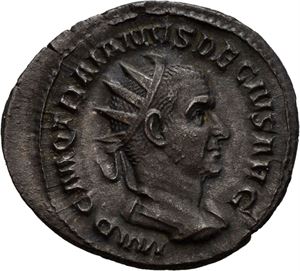Trajan Decius 249-251, antoninian, Roma 250-251 e.Kr. R: De to Pannoniae stående