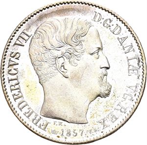 FREDERIK VII 1848-1863 16 skilling 1857. Prakteksemplar/choice. S.4