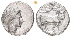CAMPANIA, Neapolis. Circa 300-270 BC. AR didrachm or nomos (19,5 mm; 7,29 g)
