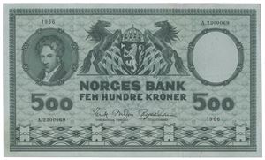 500 kroner 1966. A.2300069.