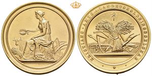 Kristians Amts Landhusholdningsselskab 1890. Forgylt bronse 43 mm
