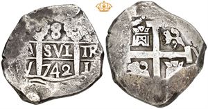 Cob 8 reales 1742 V