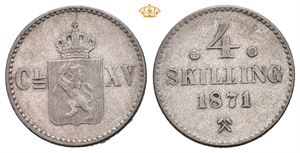 Carl XV (1859 - 1872) 4 skilling 1871