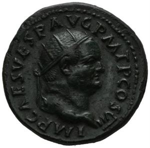 VESPASIAN 69-79, Æ dupondius, Roma 76 e.Kr. R: Felicitas stående mot venstre