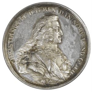 Christian VI`s død 1746. Arbien. Sølv. 52 mm