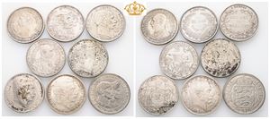 Lott 8 stk. 2 kroner 1888, 1892, 1903, 1906, 1912, 1916, 1923 og 1930