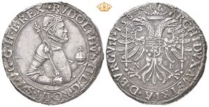 Rudolf II, taler 1583. Nagybanya. Har vært innfattet/has been mounted