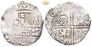 Philip III eller IV, 8 reales 162(?), Potosi. Myntmerke og guardein ikke lesbar