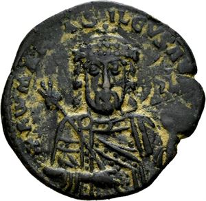Romanus I Lecapenus 920-944, Æ follis, Constantinople 931-944 e.Kr. Byste av Rom