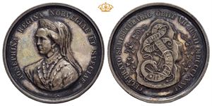 Dronning Josephines minnemedalje 1876. Weigand. Sølv. 27 mm