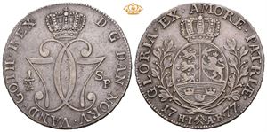 Christian VII (1766 - 1808) 1/2 speciedaler 1777