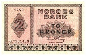 2 kroner 1950. G7261439