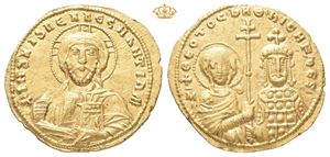 Nicephorus II Phocas, AD 963-969, with Basil II. AV histamenon nomisma (4,30 g)