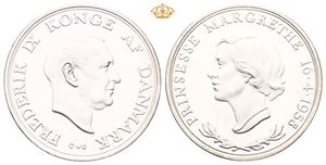 Denmark. Frederik IX, 2 kroner 1958. Ministereksemplar