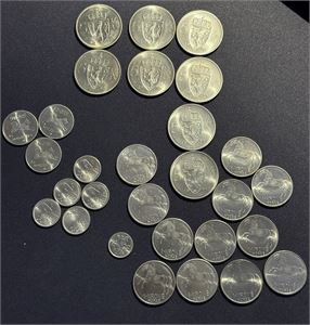 10 øre til 5 kroner fra myntsett