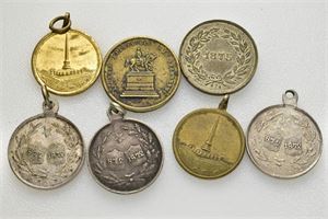 Lott 7 stk. norske medaljer fra 1800- tallet