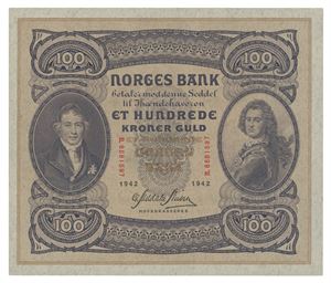 100 kroner 1942. B8581597