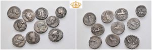 Lot of 10 Roman republican AR denarii