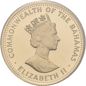 Elizabeth II. 100 dollars 1988. San Salvador. 6,48 g .900 Au. I kapsel