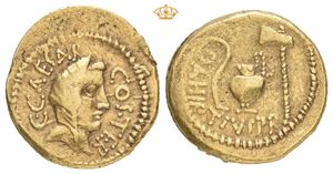 The Ceasarians. Julius Caesar. Early 46 BC. AV aureus (20 mm; 7,97 g)