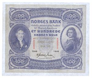 100 kroner 1940. B4255629