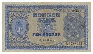 5 kroner 1952. I6788091