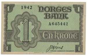 1 krone 1942. A645442.