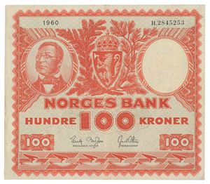 100 kroner 1960. H2845253