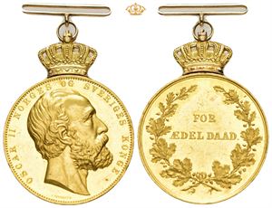 For Ædel Daad. 1.klasse. Gull 29,5 mm