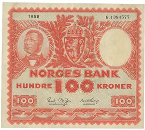 100 kroner 1958. G.1384577