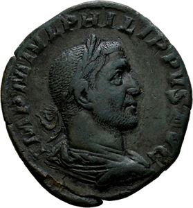 Philip I 244-249, Æ sestertius, Roma 245 e.Kr. R: Felicitas stående mot venstre