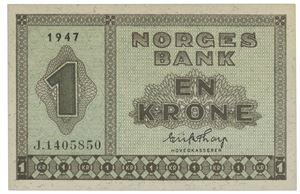 1 krone 1947 J 1405850.