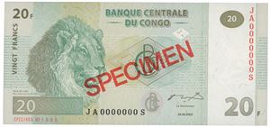 Congo Dem.rep. 20 francs