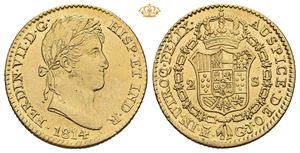 2 escudos 1814. Madrid. Renset/cleaned