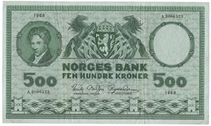 500 kroner 1968. A3006523