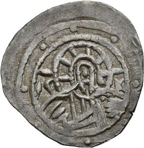 Johannes VIII Palaeologus 1423-1448, 1/2 hyperpyron, Constantinople. Byste av Kristus/Byste av Johannes VIII
