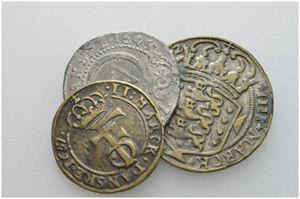 Lot 3 stk. forfalskninger 2 mark 1645, 1667 og dansk 4 mark 1672.