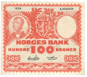100 kroner 1950. A9544550.
