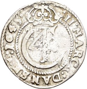 CHRISTIAN IV 1588-1648 2 mark 1645. Perforert/pierced. S.41